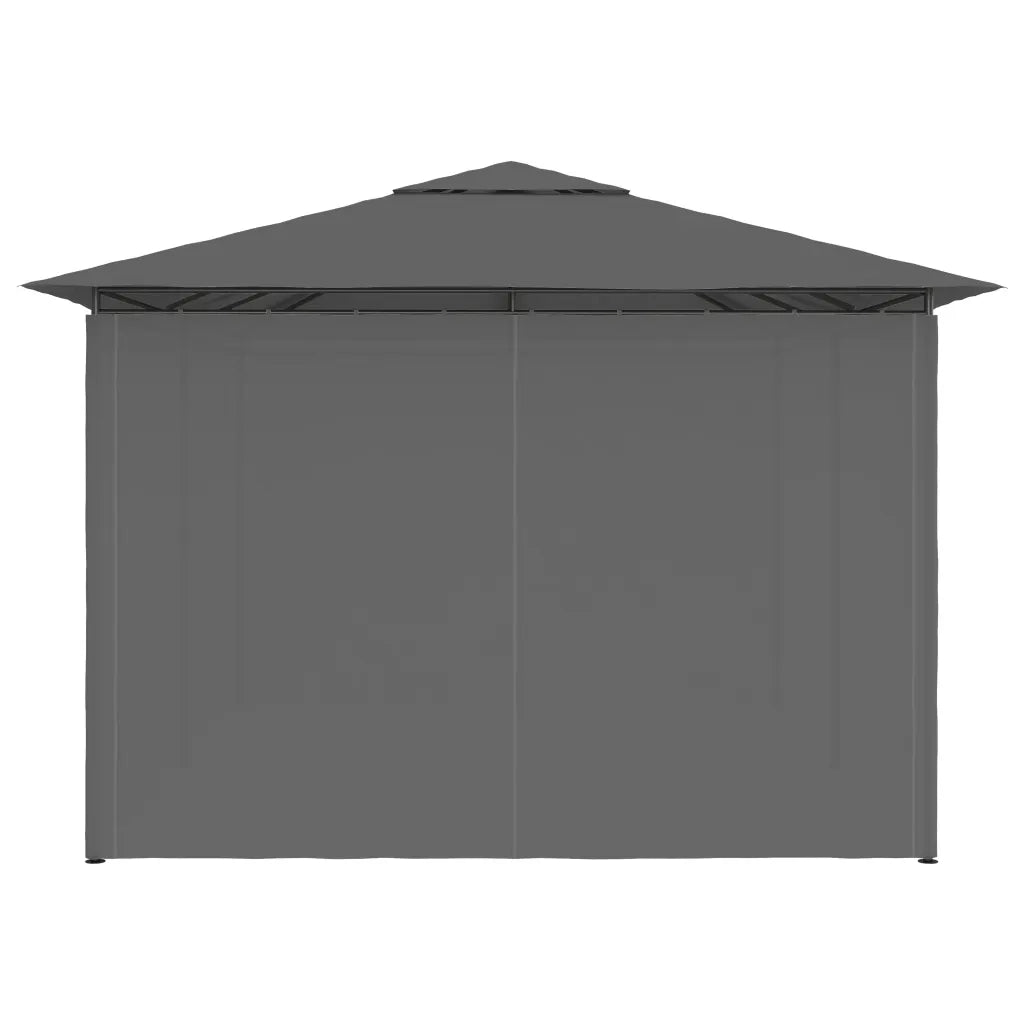 Gazebo da Giardino con Tende 4x3 m Antracite