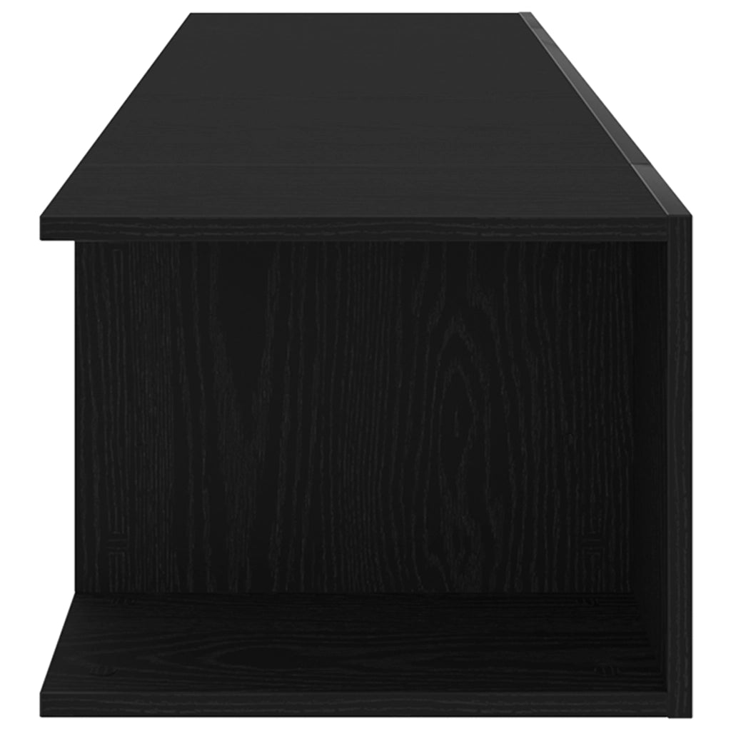Mobile TV  con luci LED, Nero Rovere, 135x39x30cm, in legno ingegnerizzato