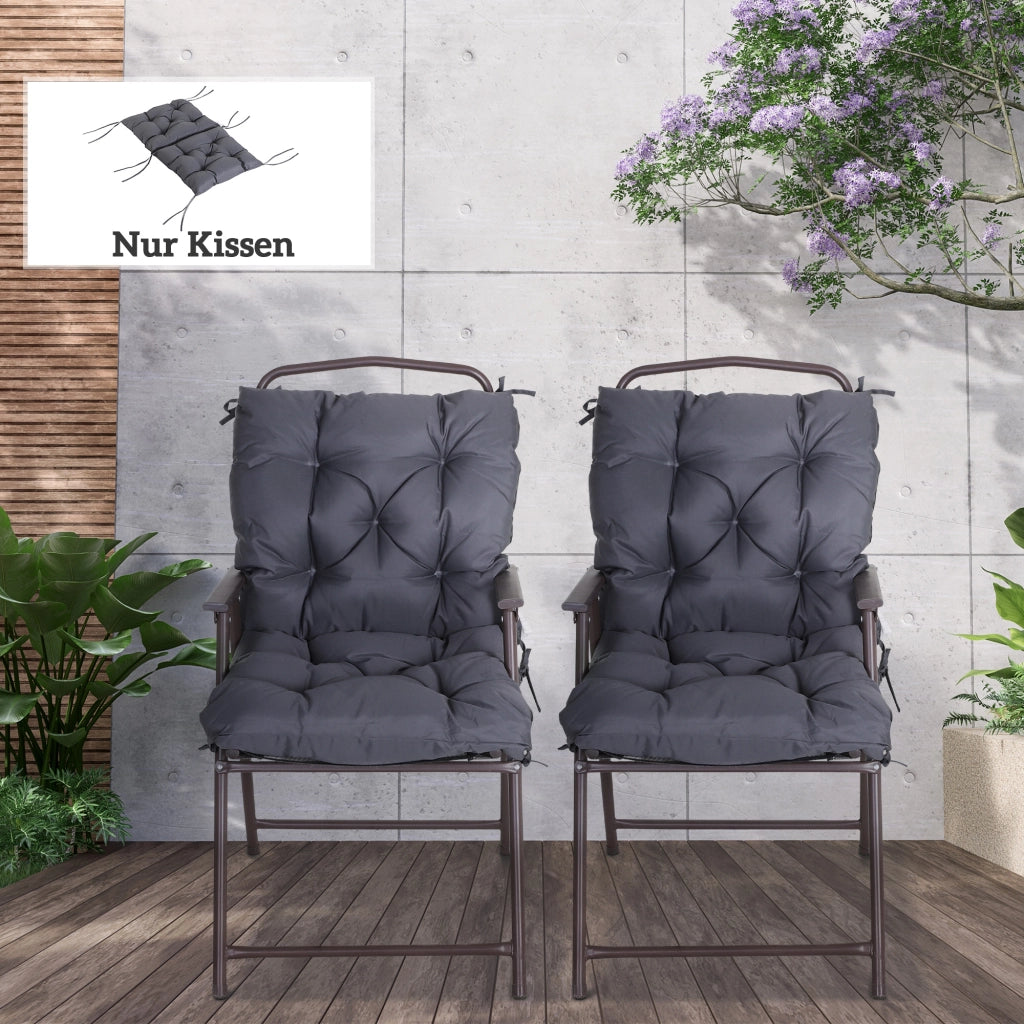 Sedia da pranzo con cuscino ¨C zephmum ¨C grigio, tessuto, 98x50x8 cm