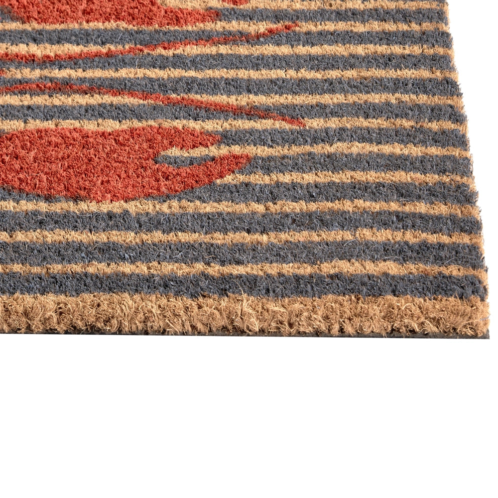 Zerbino di benvenuto in fibra di cocco antiscivolo 40 x 60 cm con retro in PVC motivo a aragosta multicolore