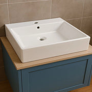 Lavabo da appoggio ceramica bianco lavandino lavello arredo bagno 2 misure *** misure 53x41x15 cm, confezione 1