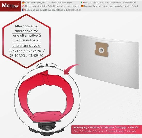 20 sacchi aspiratore 12l - compatibili con tutti gli aspiratori 12 litri per uso umido - sacchi di raccolta rifiuti come 2351159 - tipo DSM 44