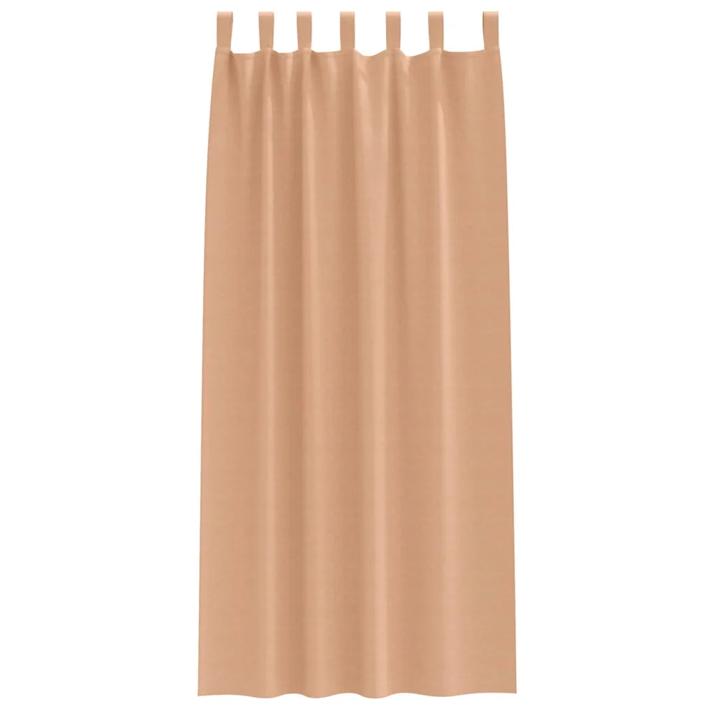 vidaXL Tende con tende 2 pcs Marrone chiaro Poliestere
