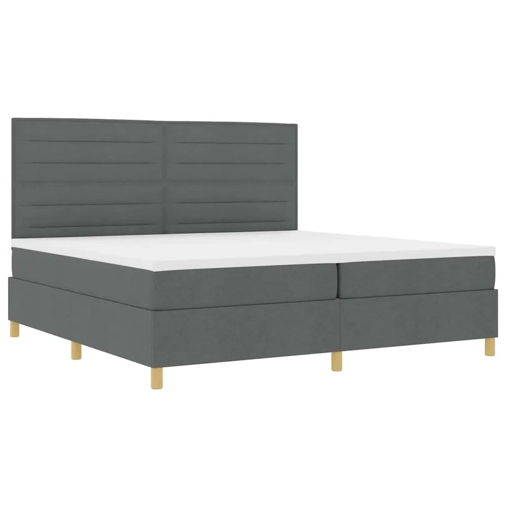 Letto a Sorgente LED Grigio scuro 200 x 200 cm Tessuto 3343048
