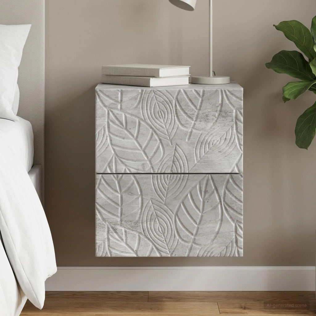 Mobiletto da notte a muro Grigio Cemento 34,5 x 33 x 40 cm 898811
