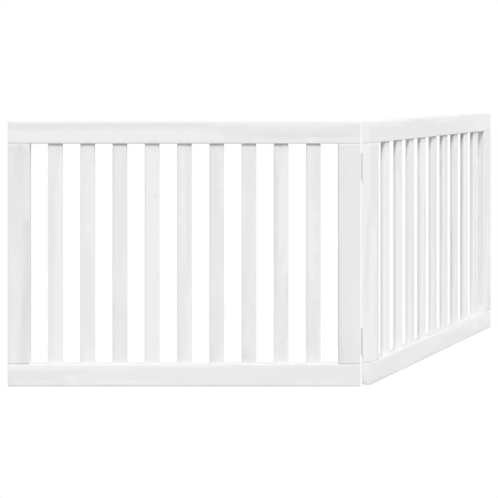 Cancello per Cani Pieghevole 2 Pannelli Bianco 160 cm Pioppo CFW4550059