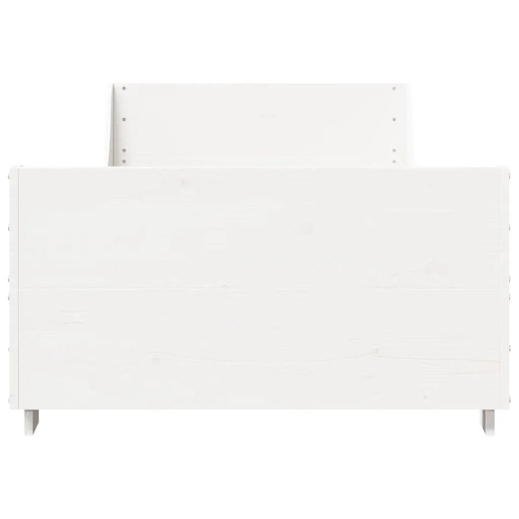Giroletto senza Materasso Bianco 100x200 cm Legno Massello Pino 850774