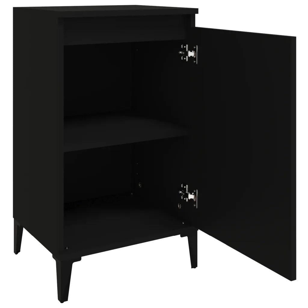 Comodini 2 pz Neri 40x35x70 cm in Legno Multistrato 819647