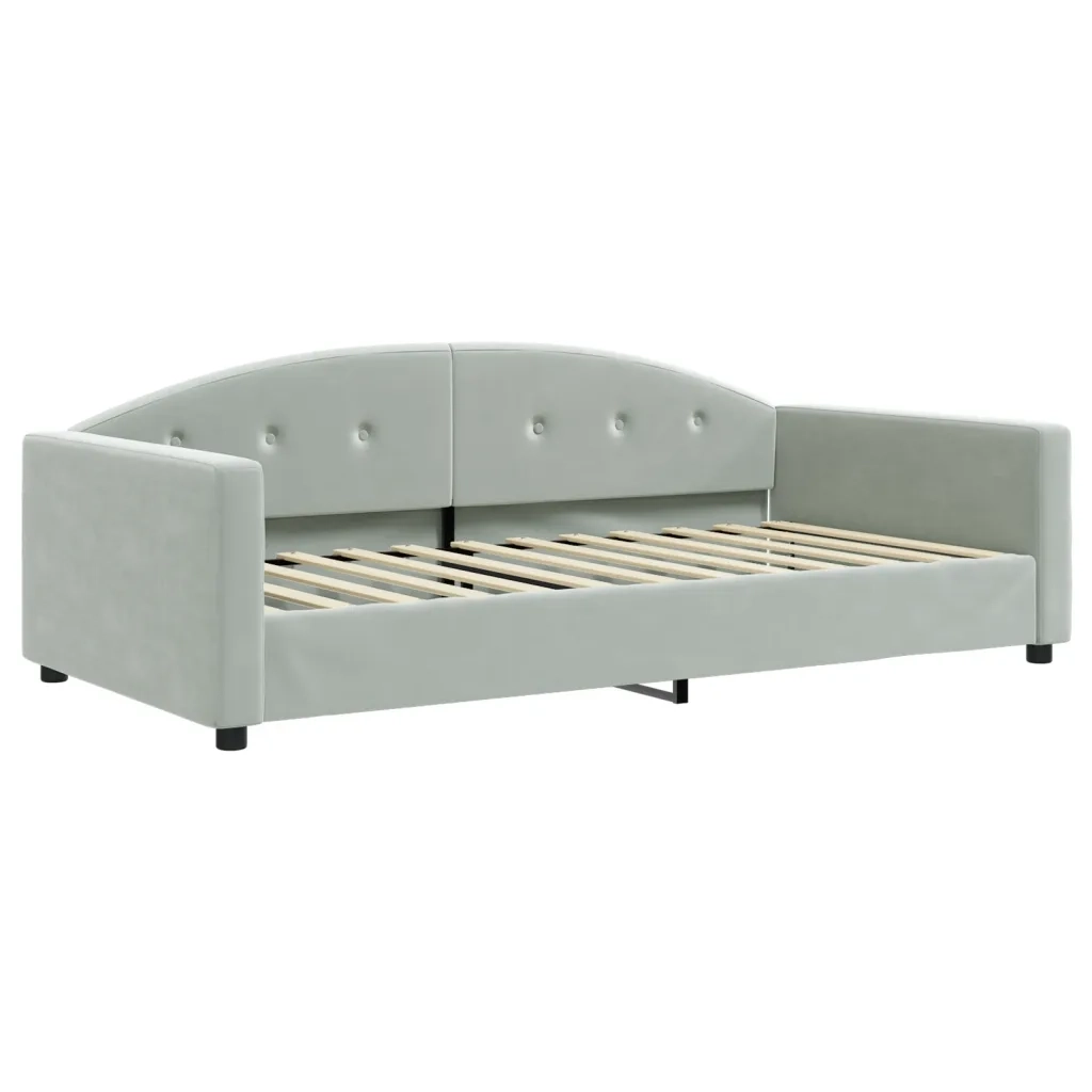 Divano Letto Estraibile Cassetti Grigio Chiaro 100x200 Velluto