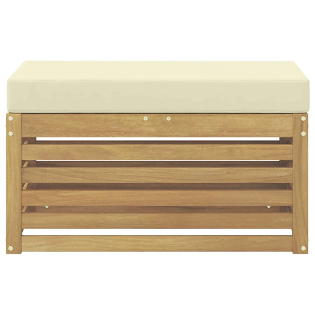 Panca da esterno con cuscino Bianco 80 x 43 x 45 cm
