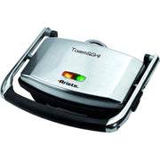 Ariete 1911 toast & grill slim - piastra elettrica antiaderente per toast e sandwich - piastra rigata - 1000 watt - argento - ARI1911
