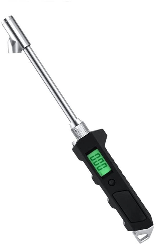 Misuratore di pressione pneumatica digitale - Misuratore di pressione pneumatica con LED torcia - Manopola regolabile - Illuminazione di sfondo - Adatto per auto e veicoli commerciali.