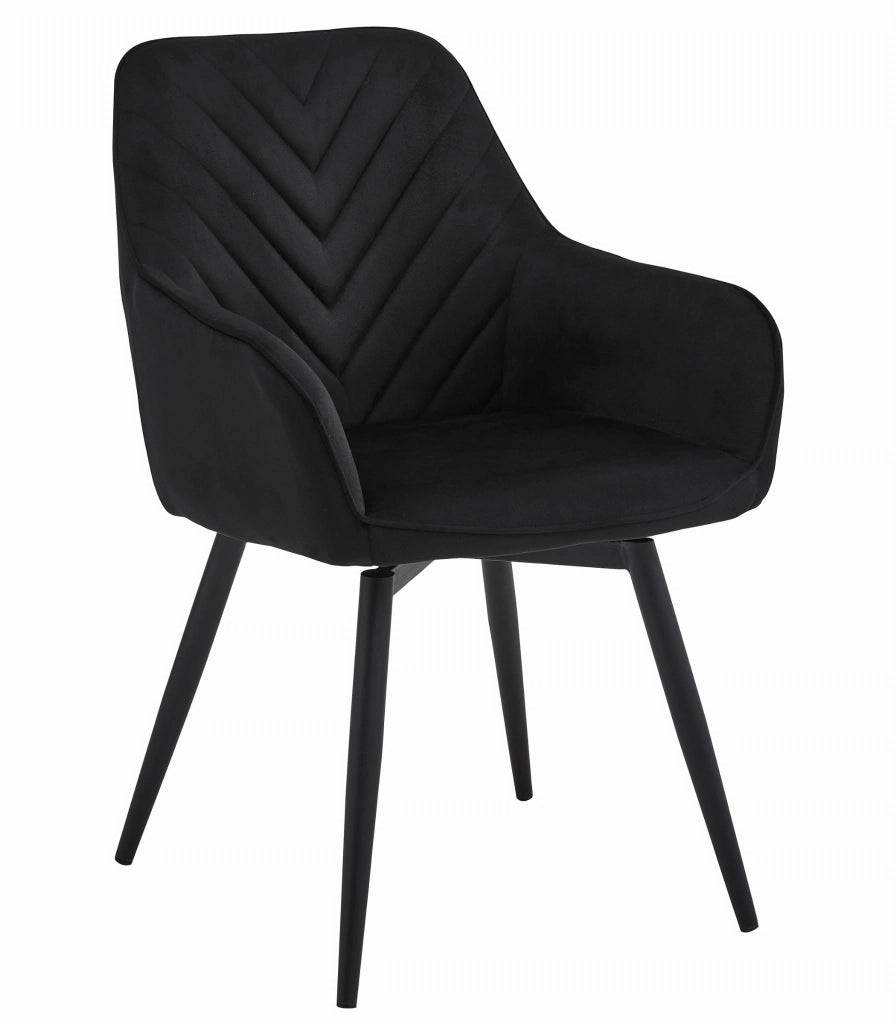 Sedia girevole in velluto VALORA NANA360 - Nero x 2