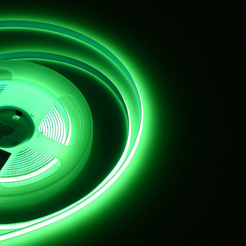 STRISCIA LED COB 5M TAGLIABILE LUCE VERDE A 24V - ALTA LUMINOSITA' FLESSIBILE E TAGLIABILE
