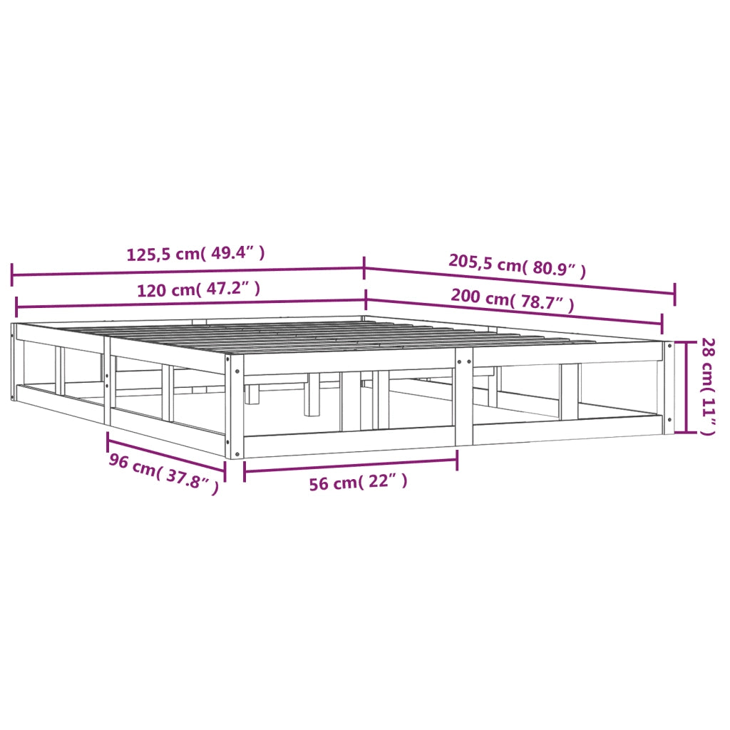 Giroletto-Struttura Letto 120x200 cm in Legno Massello 349582