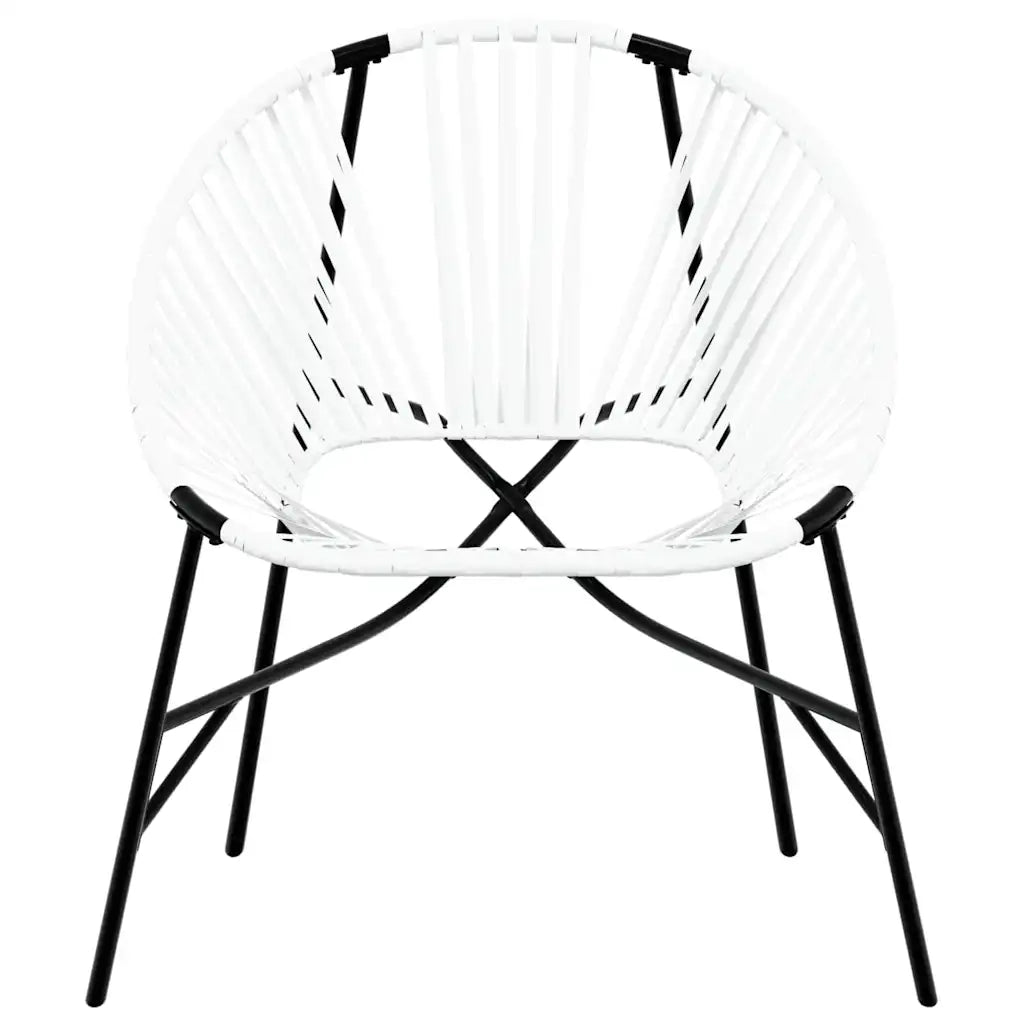 Sedia da Uovo da Giardino in Polyrattan Nero e Bianco