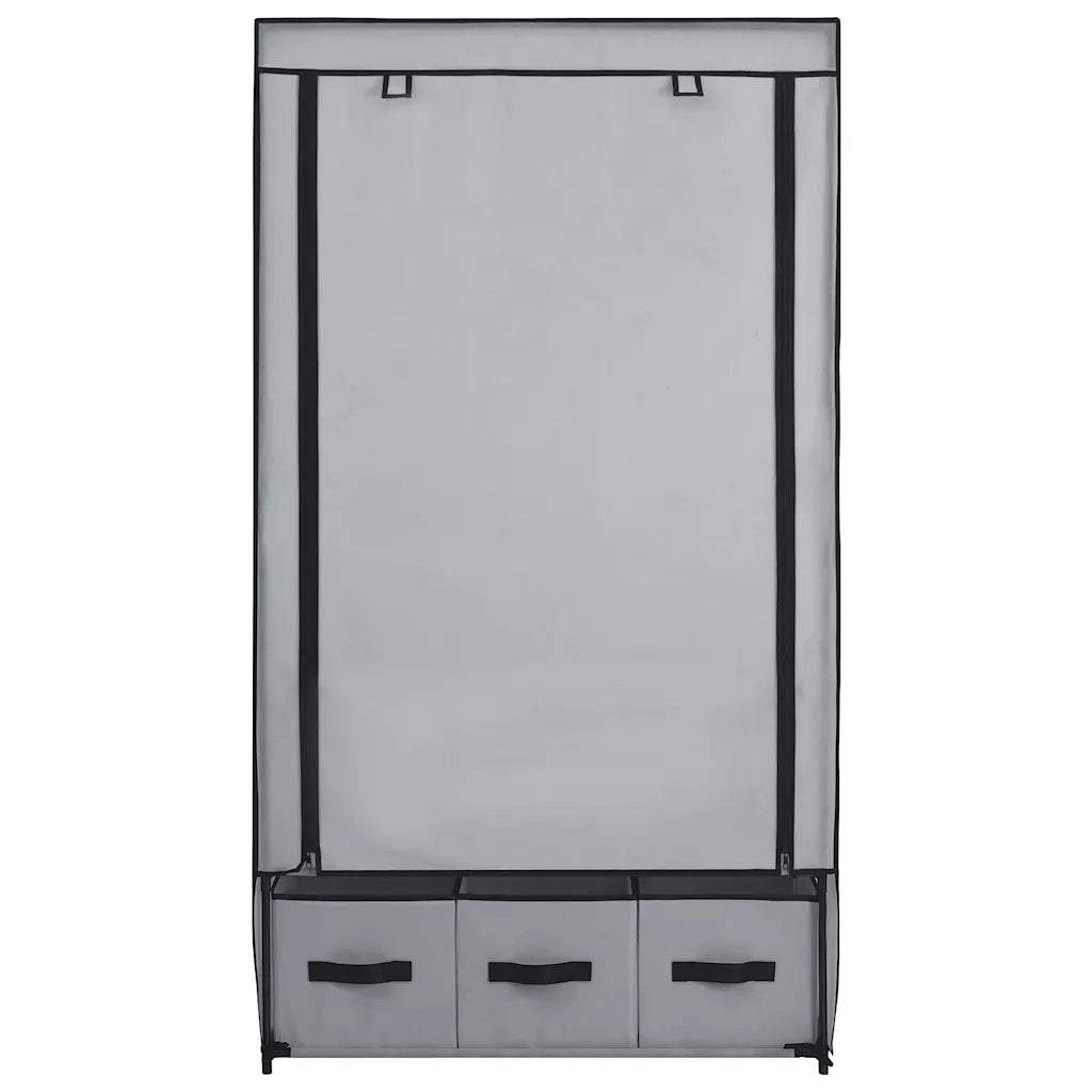 Armadio Grigio 87x49x159 cm in Tessuto cod mxl 78082