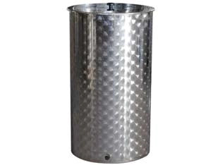 CONTENITORE ENOLOGICO FONDO A PENTOLA INOX AISI 304 SALDATO- - lt.150  ø mm.510x830h. bocc.F1/2 fiorettato - 1 pezzi BELVIVERE