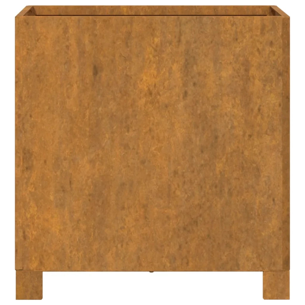 Fioriera rialzata per piante fiori giardino o patio con gambe set da 2 color ruggine 42 x 40 x 43 cm acciaio corten marrone 02_0038877