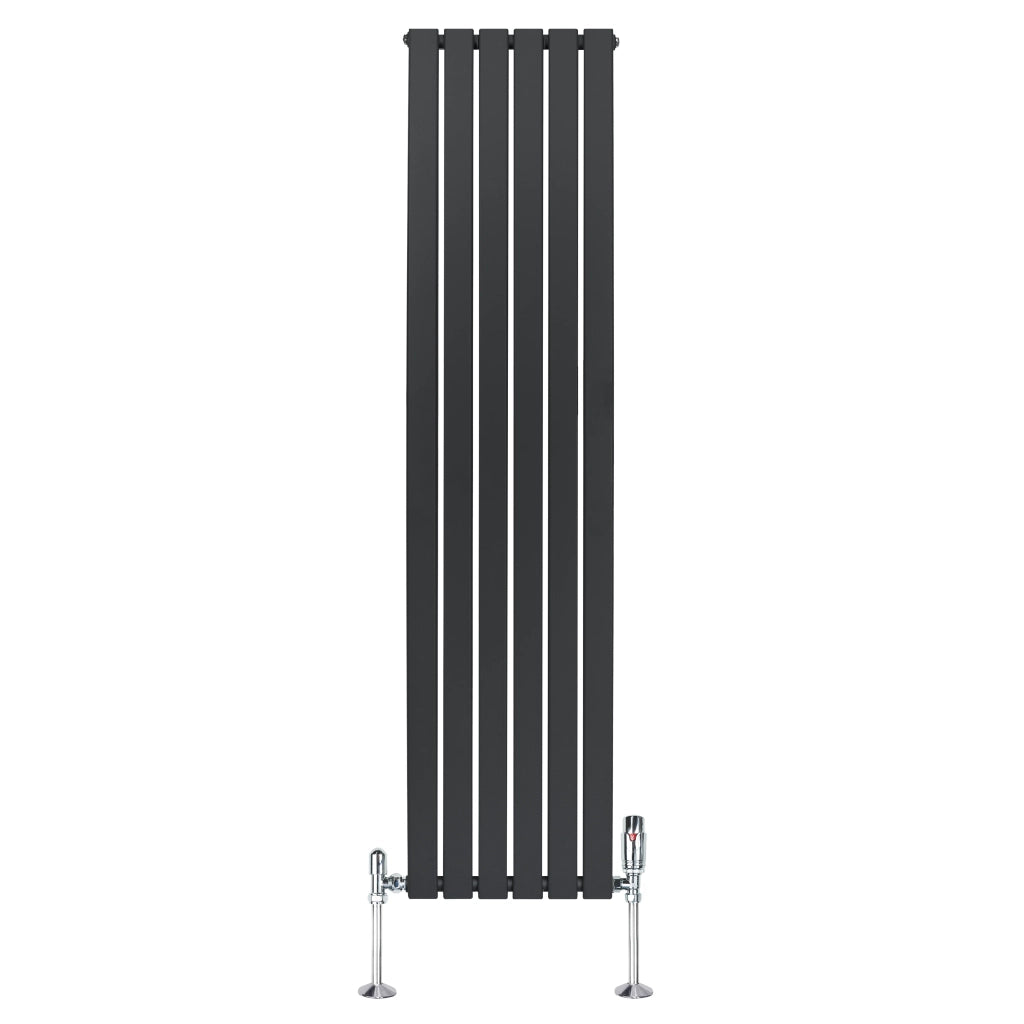 Radiatore Verticale  1800 x 420 mm con Valvole TRV Grigio Antracite