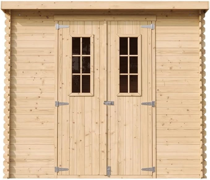 TIMBELA M310C+M310G Casetta da Giardino in Legno per Esterni CON PAVIMENTO TRATTATO 239x144xA200 cm/2.6m2