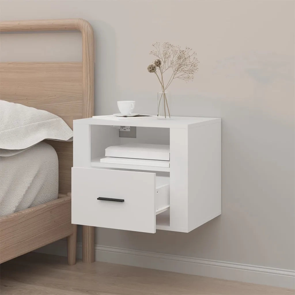 Comodino a Muro Bianco 50x36x40 cm 816880