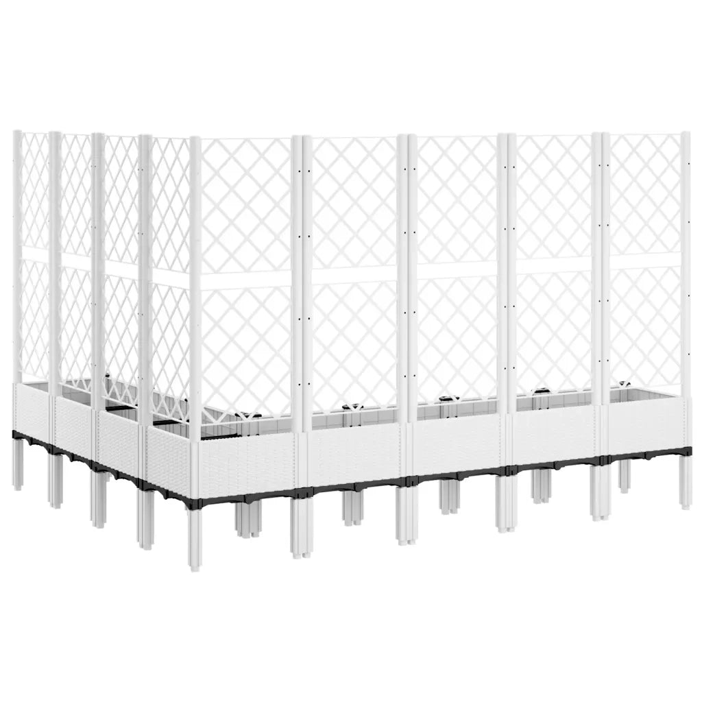 Fioriera da Giardino con Traliccio Bianco 200x160x142 cm in PP