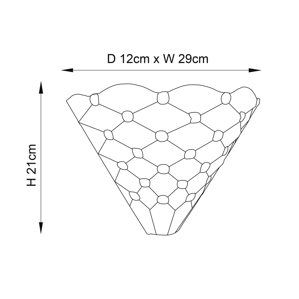 Applique Tiffany vetro beige geometrica 1xE14 40W Pearl