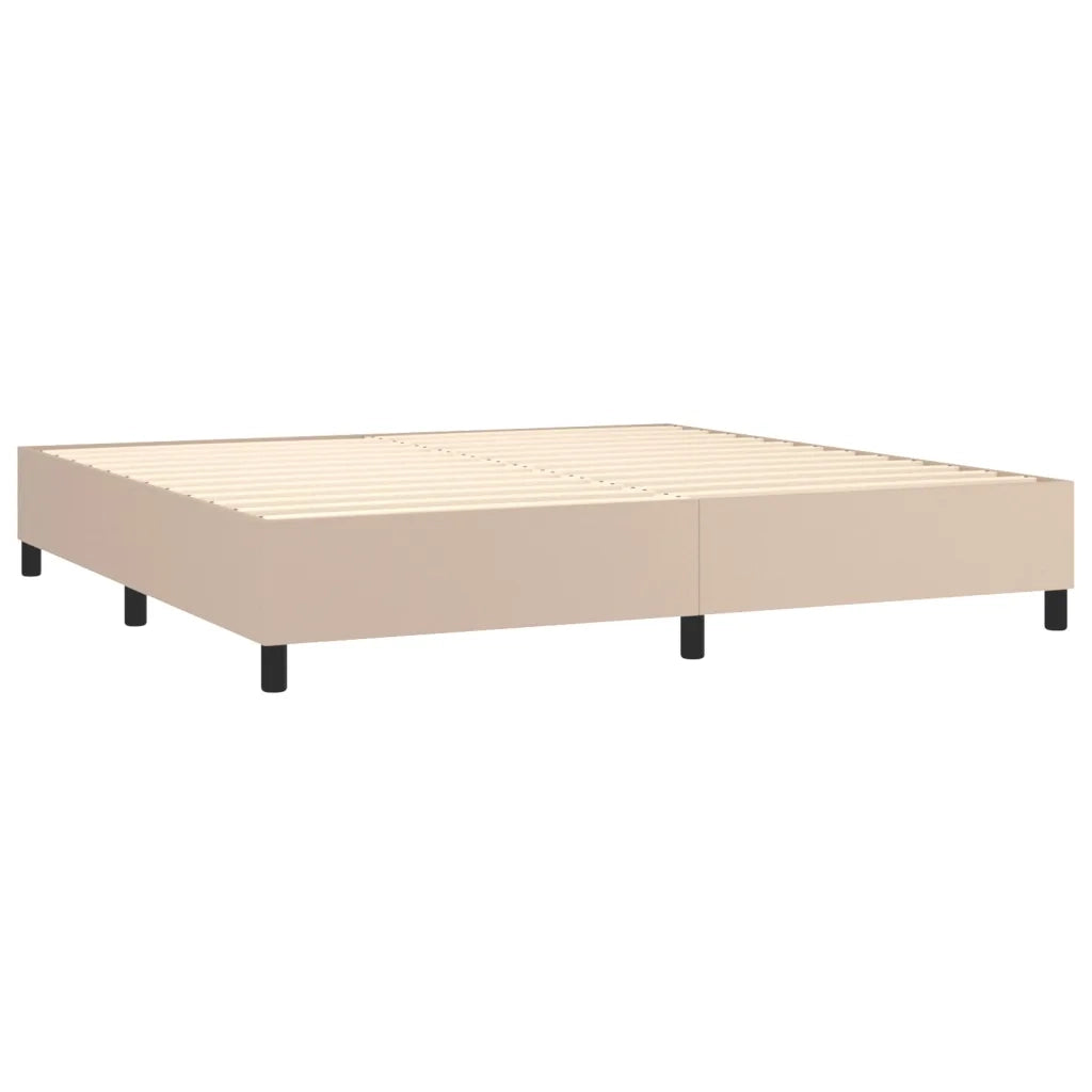Giroletto a Molle con Materasso Cappuccino 200x200cm Similpelle 3129056