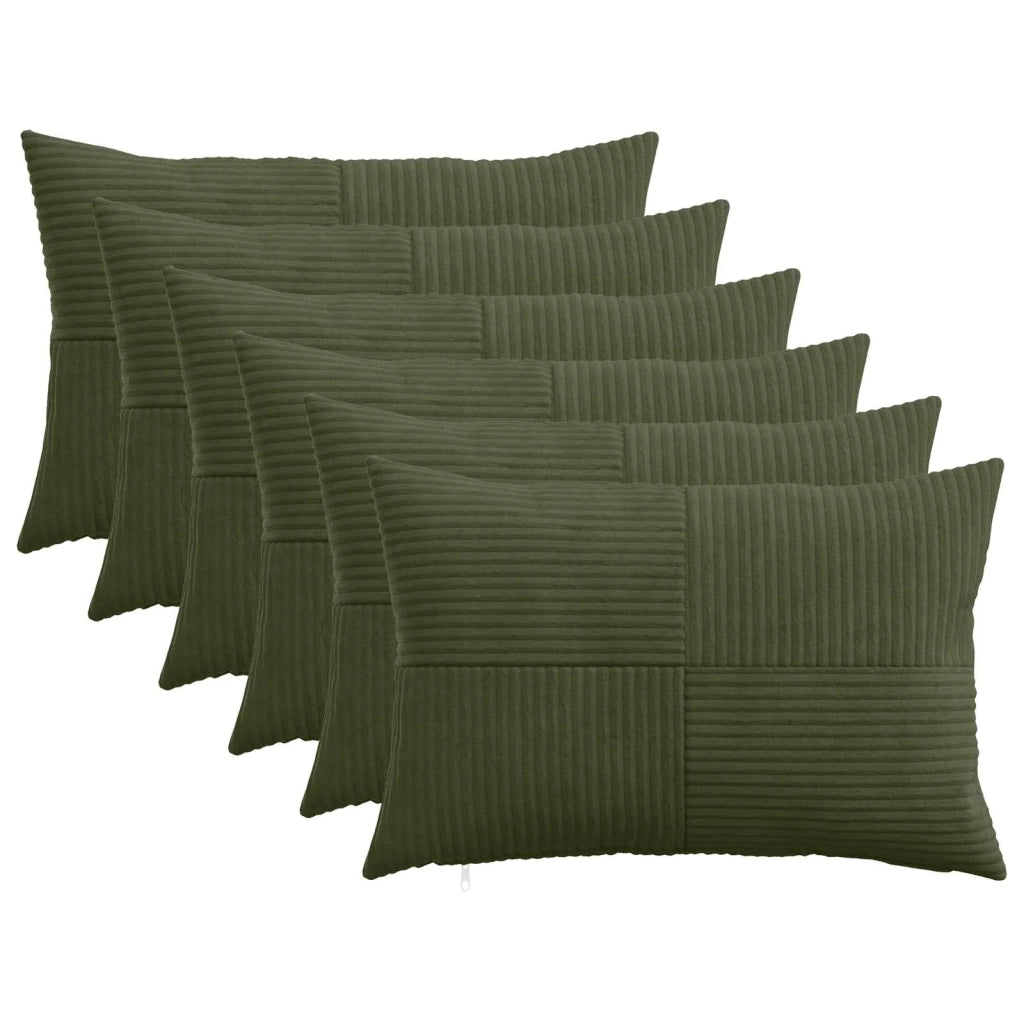 Federa 6 pcs ALMELO Verde 30 x 50 cm corduroy 913978