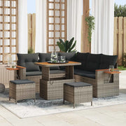 Set Divano da Giardino con cuscino 9 pcs Grigio polyrattan 3365128