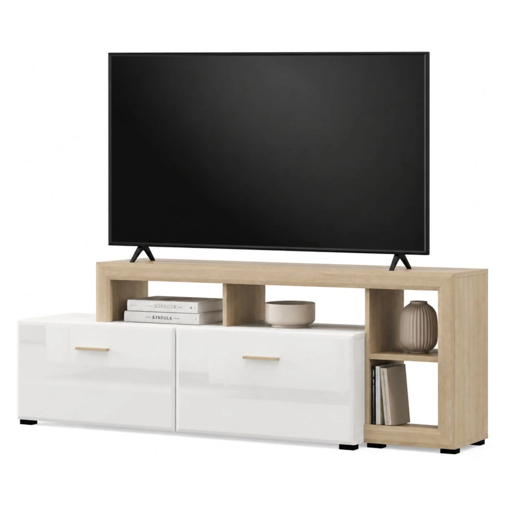 Casola, Mobile Porta tv 5 Ripiani, 189x42x61h cm Bianco Opaco