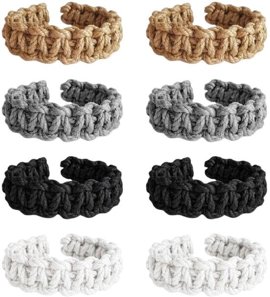 8 pezzi di corda intrecciata, chiusura a vite, maniglione bohemien, corda di canapa per tenda, accessori per la casa, adatto per uso domestico e ufficio.