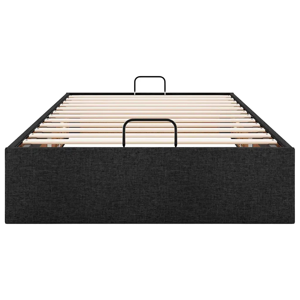 Struttura Letto Pouf senza Materasso Nero 90x190 cm in Tessuto 3310842