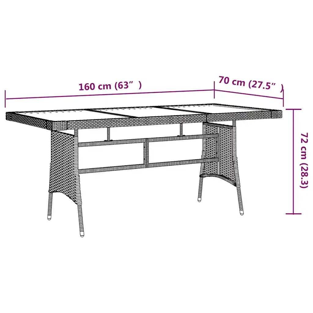 Set da Pranzo per Esterni 9 pz in Polyrattan Nero cod mxl 34875