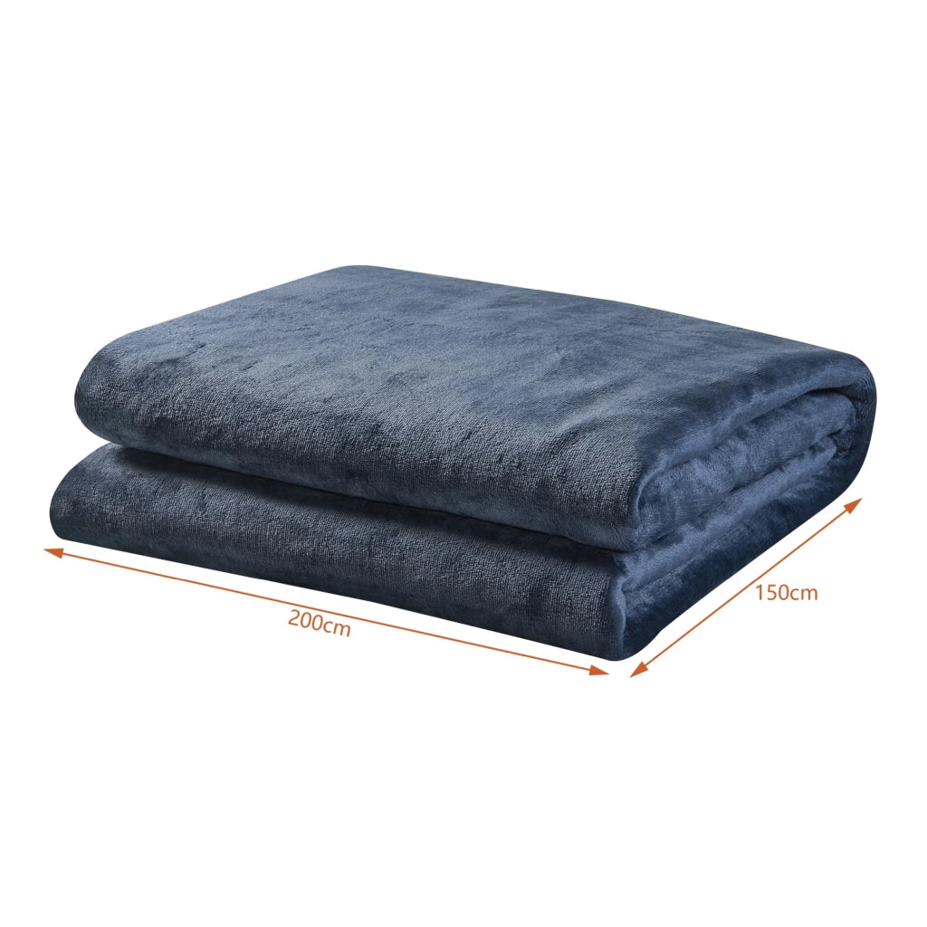 Coperta elettrica riscaldata 120 watt camera da letto 200 x 150 cm blu scuro 03_0009334