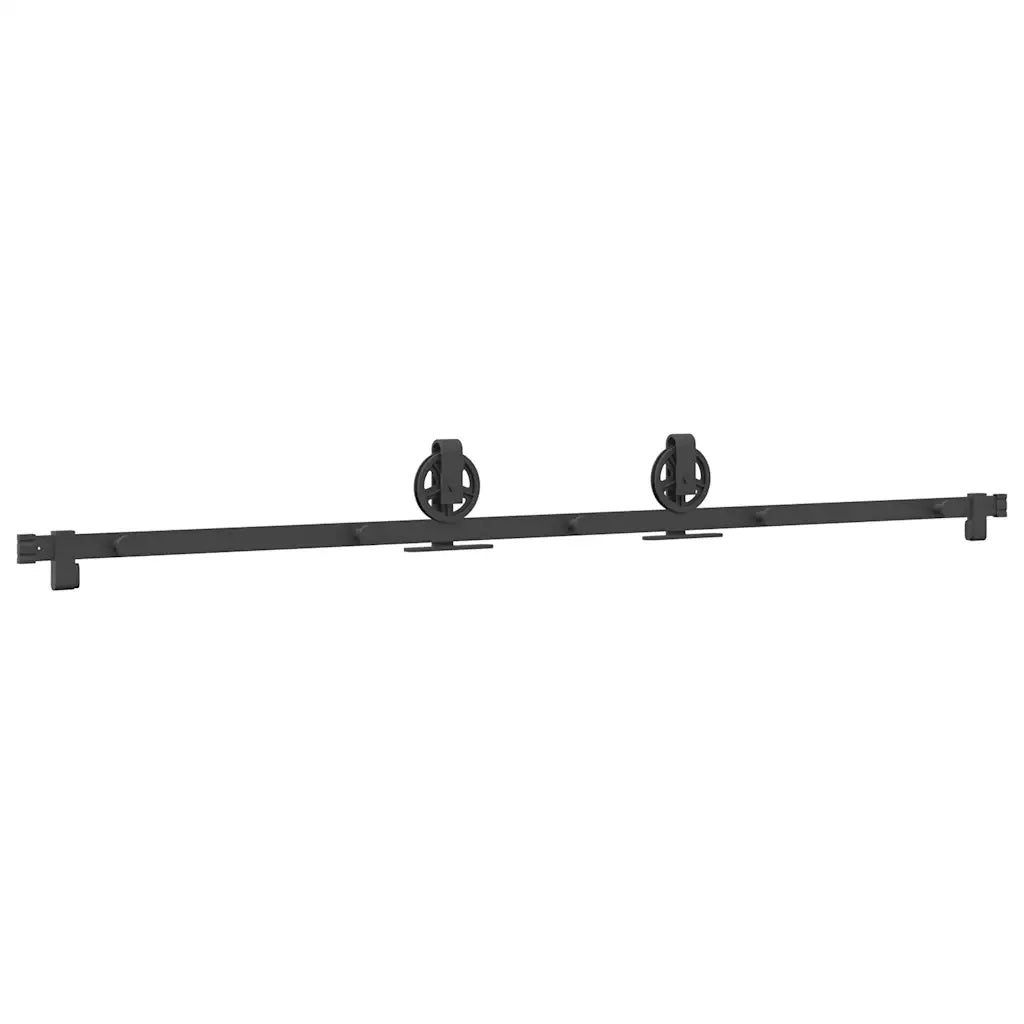 Kit di Binari per Porte Scorrevoli 200 cm Acciaio Nero CFW6747358