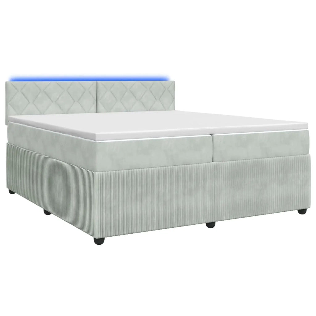 Letto box spring con materasso Grigio Chiaro 200 x 200 cm 3453215