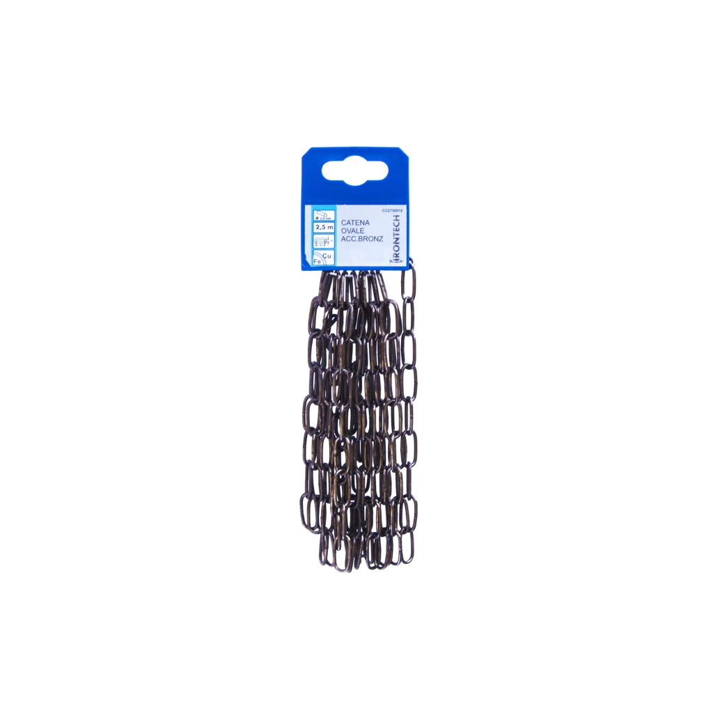 Catena ovale pretagliata Ã˜ 2,5 mm. in acciaio bronzato 2,5 mt.