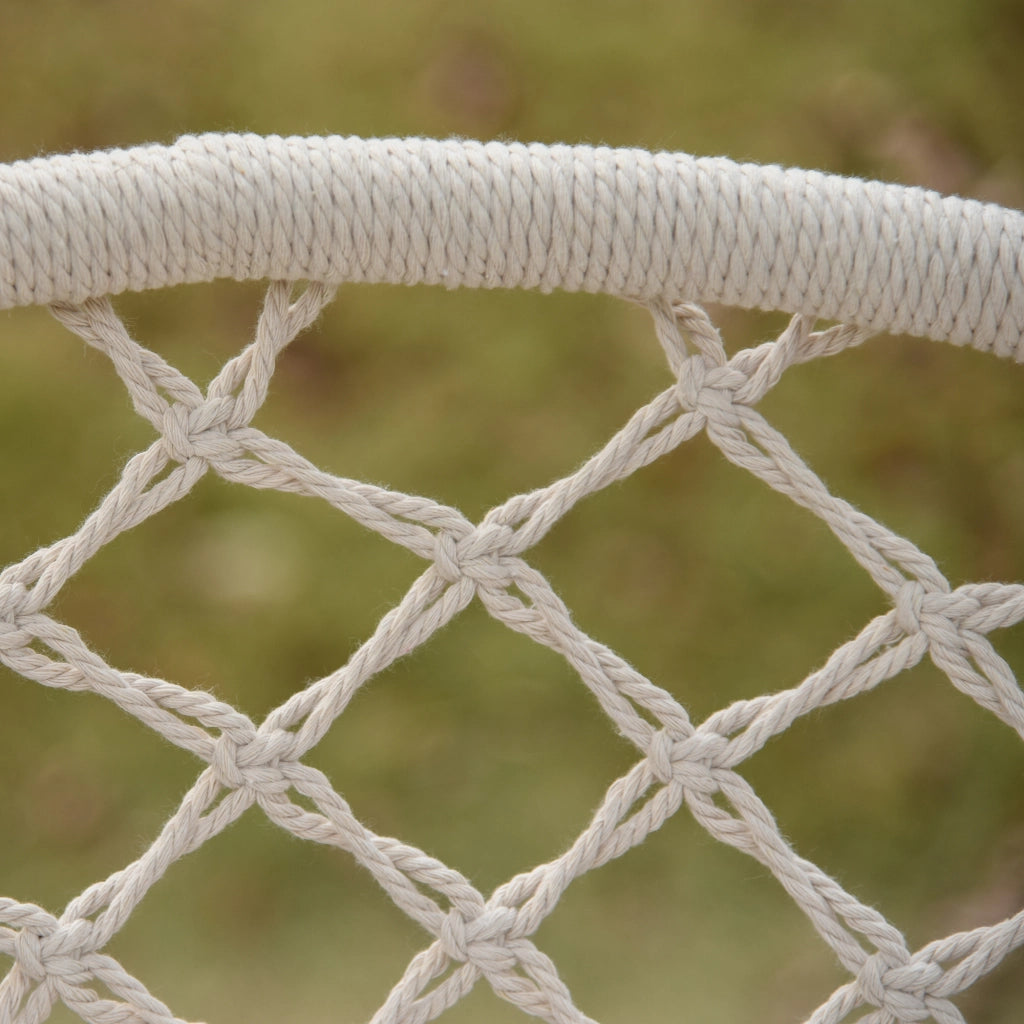 Sedia sospesa rotonda ¨C zephmum ¨C ?60 cm, corda di cotone, cuscino, 80x80x42 cm, beige