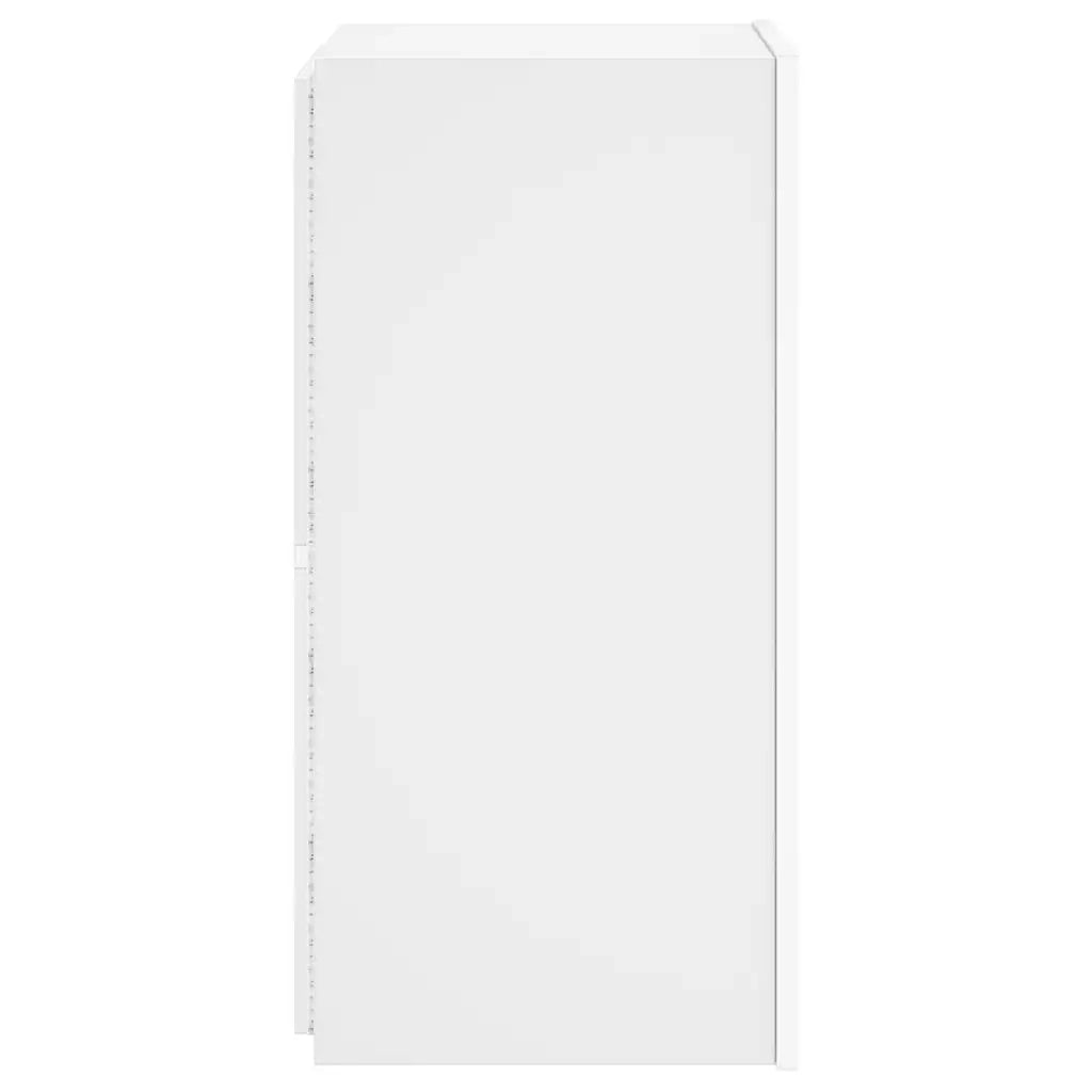 Mobile TV a Parete con Luci LED Bianco 30,5x35x70 cm