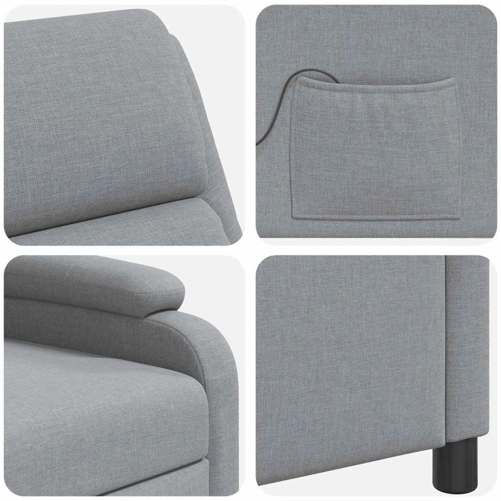 Divano Sedia-Poltrona Massaggiante Grigio Chiaro Tessuto 803346