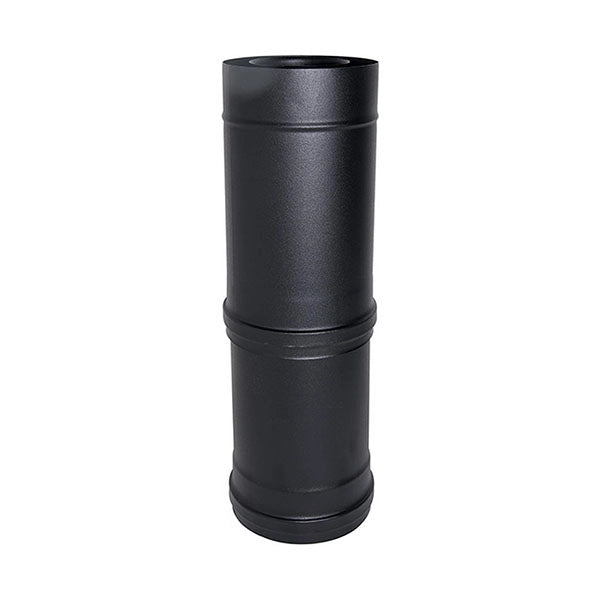 Elemento  telescopico canna fumaria tubo coassiale NERO  D. 80/125  550/940 mm CE in acciaio 316 per stufa pellet  Made in Italy UNI 1856/2