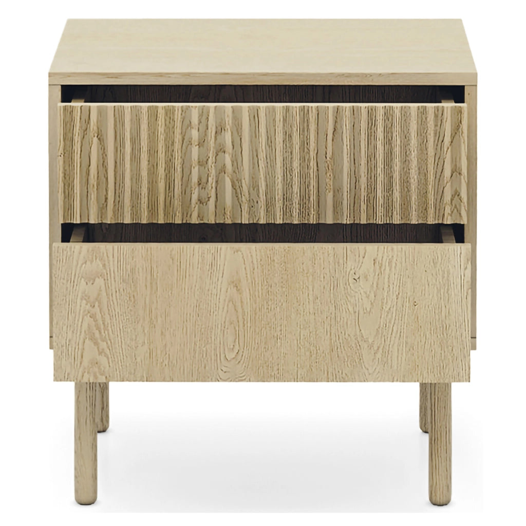 Gase, Comodino 2 Cassetti, 54x40x55h cm Marrone Rovere