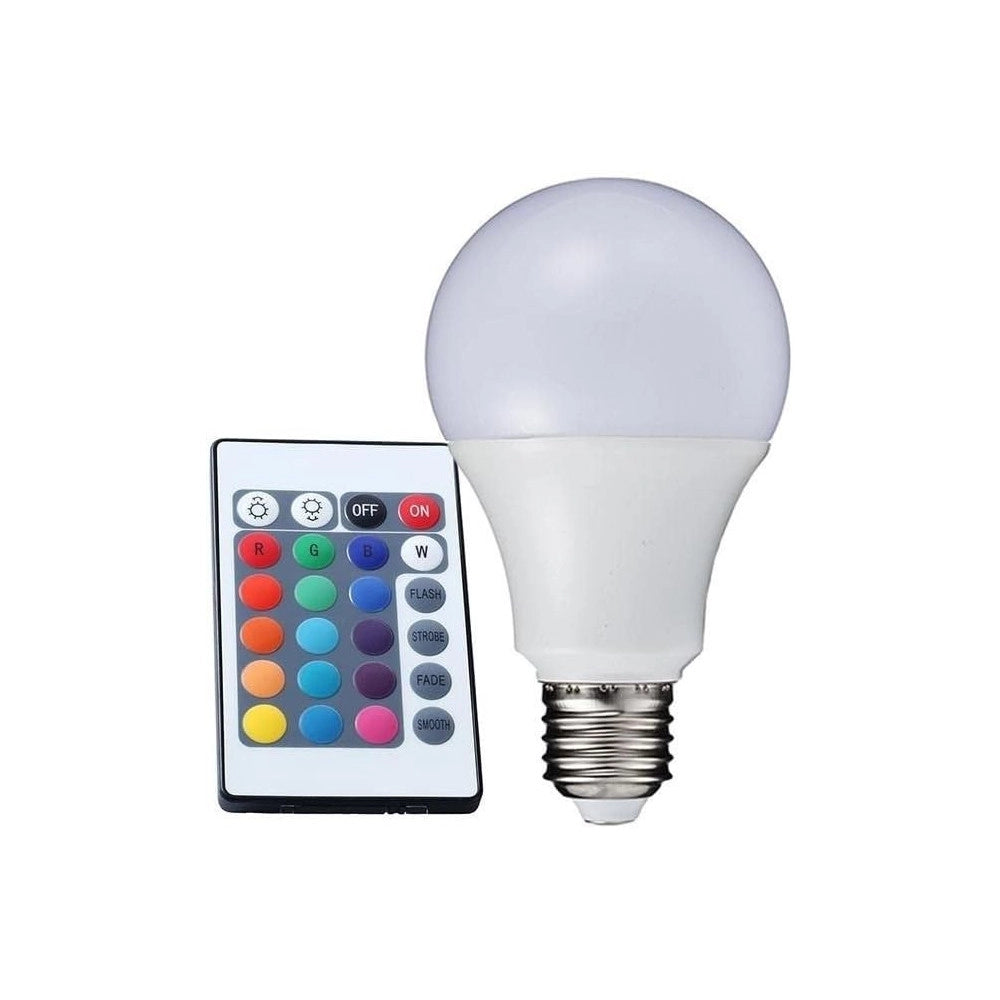Trade Shop - Lampadina Lampada Faretto Led Rgb Con Telecomando Luce Multicolor E27 Da Interno -  5 Watt