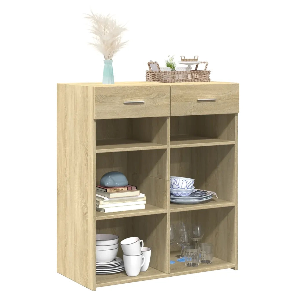 Credenza | Madia | Buffet da pranzo | Armadio da pranzo Rovere Sonoma 80x42,5x93 cm in Legno Multistrato
