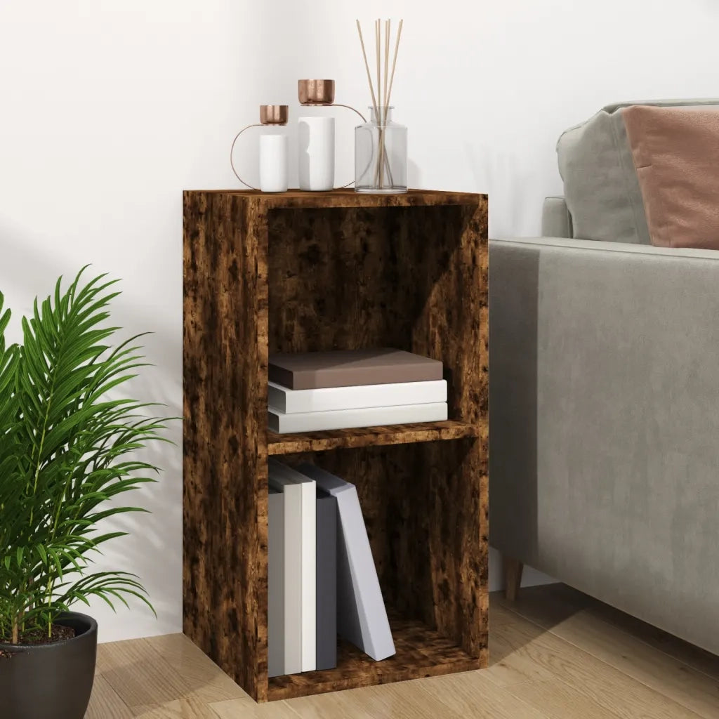 Contenitore per Vinili Rovere Fumo 71x34x36cm Legno Multistrato 815252