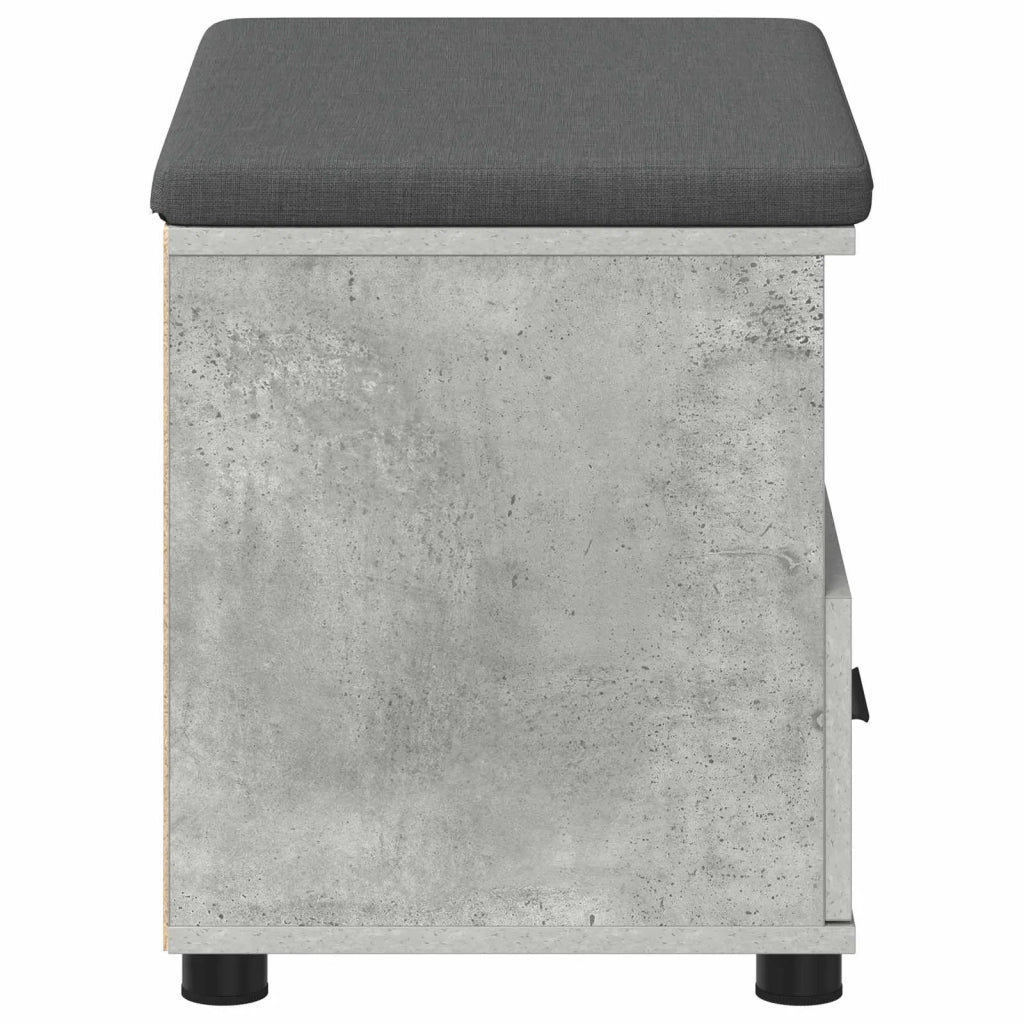 Panca per ingresso con cuscino Grigio Cemento 60 x 38 x 46 cm