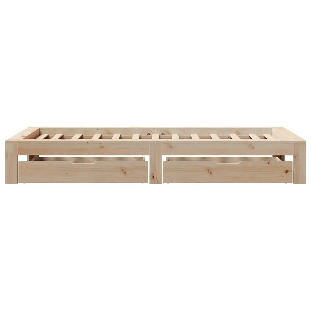 Letto singolo | Letto per adulti | Giroletto senza Materasso 75x190 cm in Legno Massello di Pino