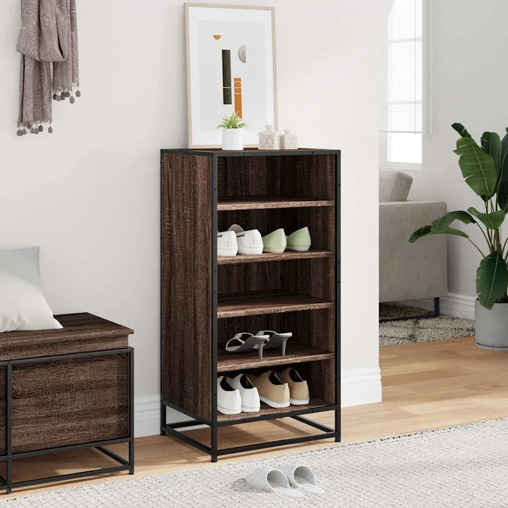 vidaXL Scarpiera Rovere Marrone 48x38x97,5 cm in Legno Multistrato